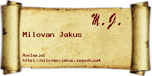 Milovan Jakus névjegykártya